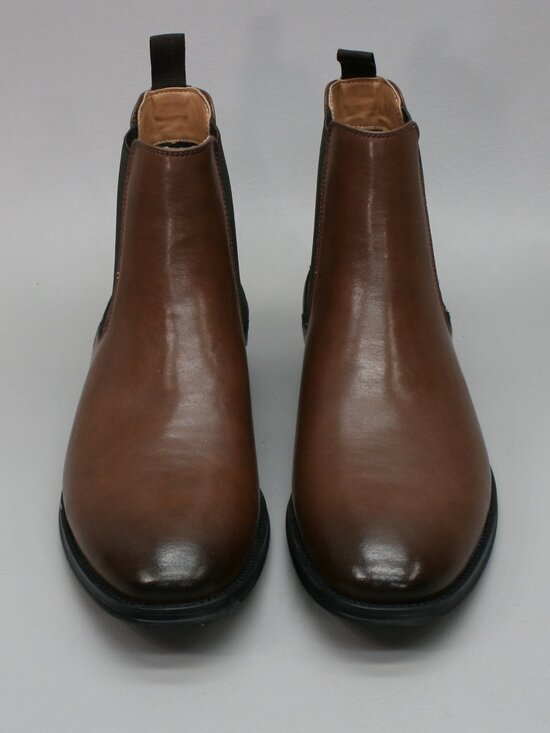 Steve Madden Mens 11.5 Aldair Brown Cognac Burnished Chelsea Pull-on Ankle Boots main image 10